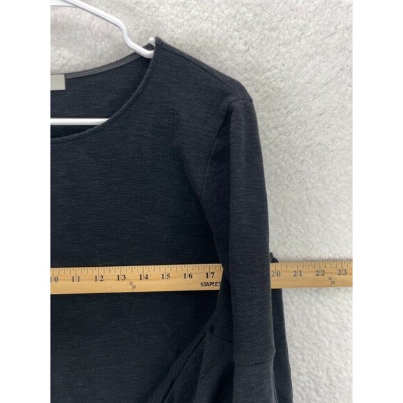 Anthropologie Eri + Ali Ruffle Top Women’s Size L Black‎ Tiered Short Sleeve - Picture 4 of 8